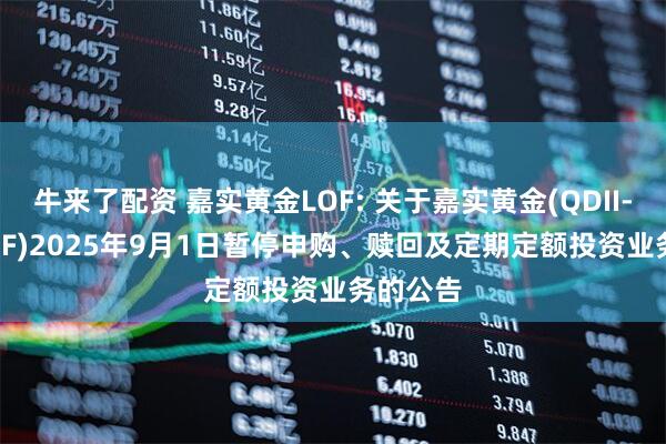 牛来了配资 嘉实黄金LOF: 关于嘉实黄金(QDII-FOF-LOF)2025年9月1日暂停申购、赎回及定期定额投资业务的公告